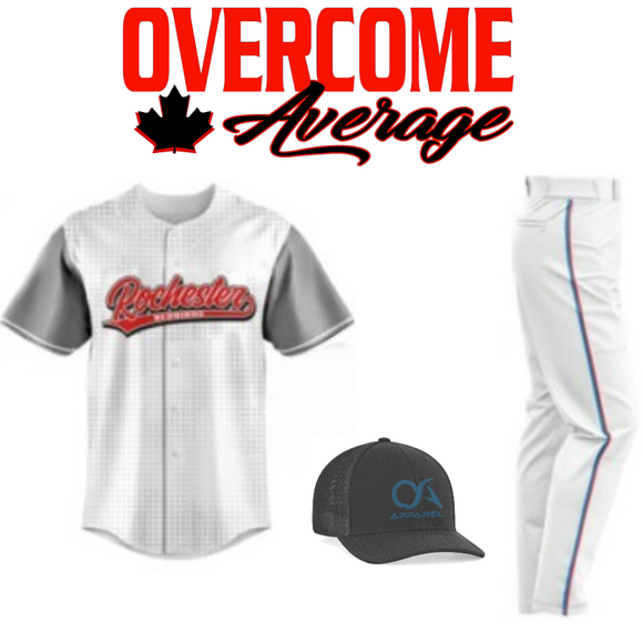 Full  Button Sublimated Jersey, Custom Hat & Pant